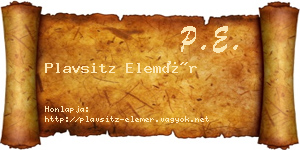 Plavsitz Elemér névjegykártya